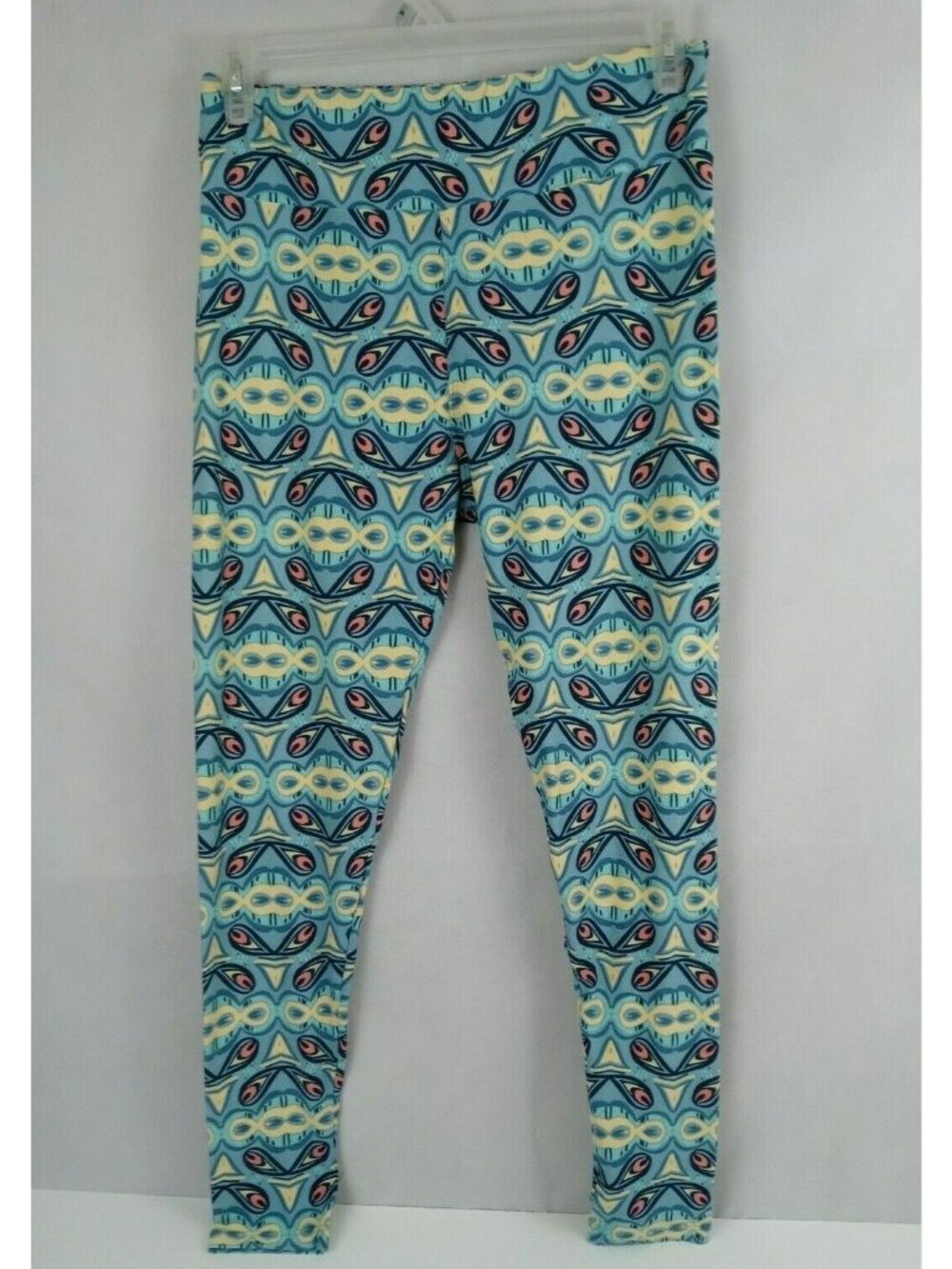 New LuLaRoe Tall & Curvy Leggings With Blue, Pink, & Yellow Abstract Design